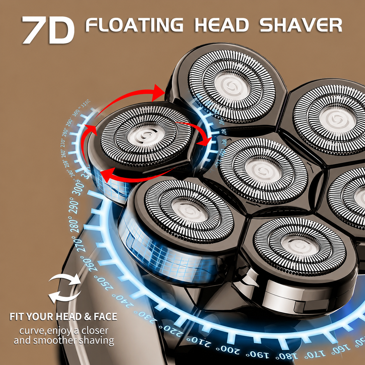 7-in-1 Electric Head Shaver – Smooth, Fast & Effortless Grooming + FREE Gifts Worth £36