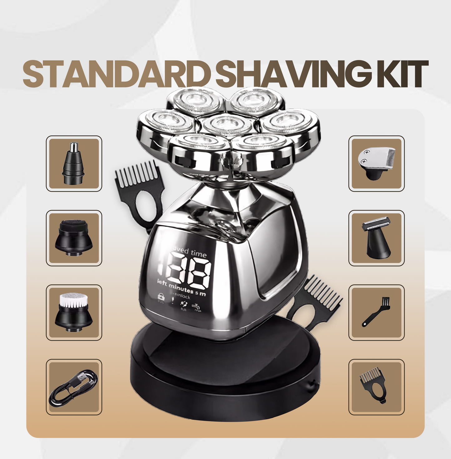 7-in-1 Electric Head Shaver – Smooth, Fast & Effortless Grooming + FREE Gifts Worth £36