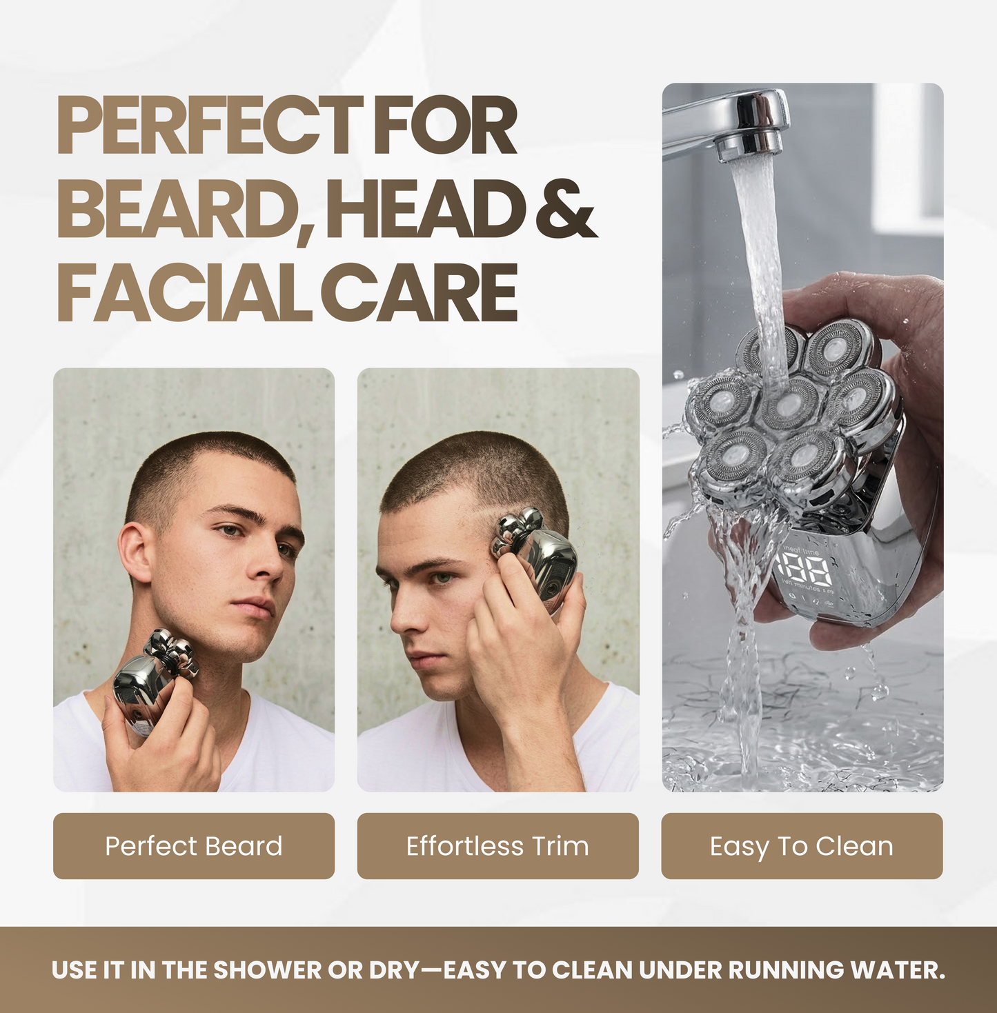 7-in-1 Electric Head Shaver – Smooth, Fast & Effortless Grooming + FREE Gifts Worth £36