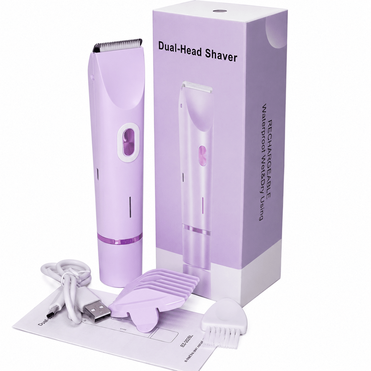 2 in1 Electric Lady Shaver for Women, Painless Womens Razor Bikini Trimmer, Waterproof Lady Shaver