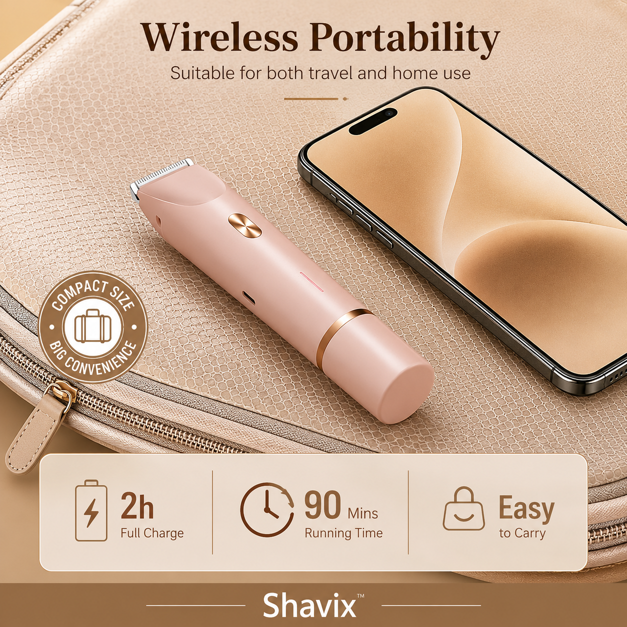 2 in1 Electric Lady Shaver for Women, Painless Womens Razor Bikini Trimmer, Waterproof Lady Shaver (Pink)